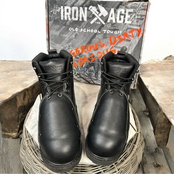 IRON AGE GROUNDBREAKER METATARSAL GUARD Leather Steel Toe Work Boots Size 11 W - Picture 4 of 15